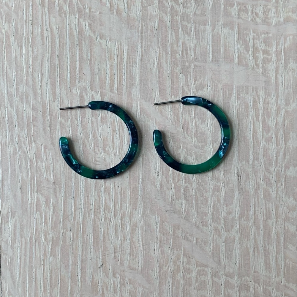 Machete Jewelry Mini Hoops in Emerald